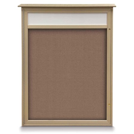 United Visual Products Triple Door Enclosed Indoor Letterboard UV1143H-GOLD-BLACK